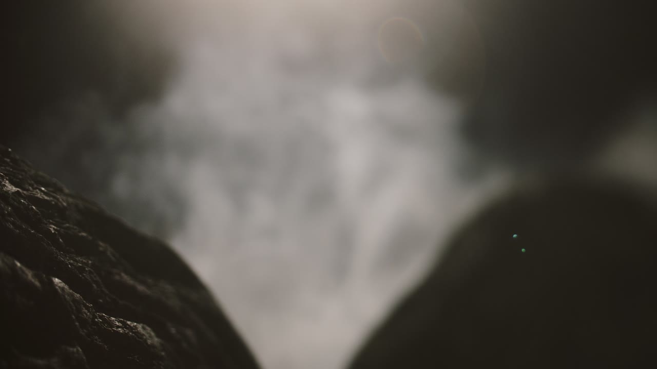 스모그 산에서 밤까지의 풍경