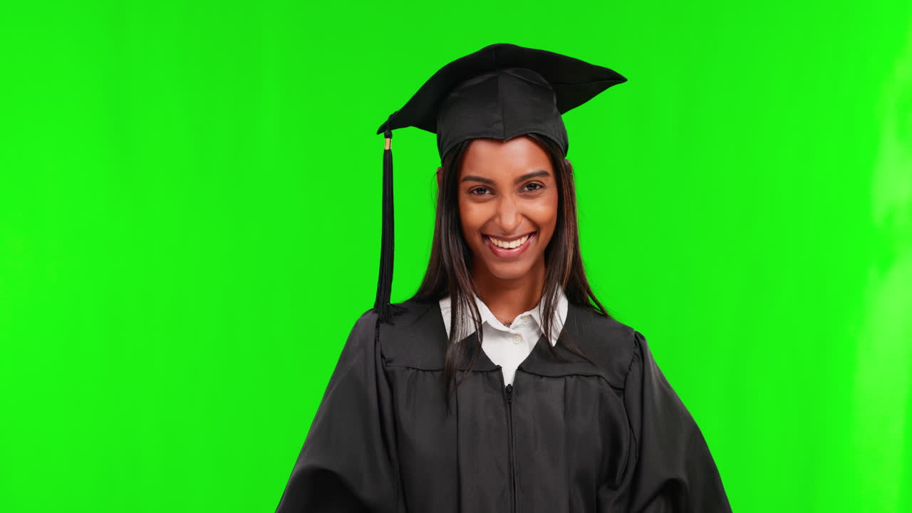 Laurea universitaria, schermo verde