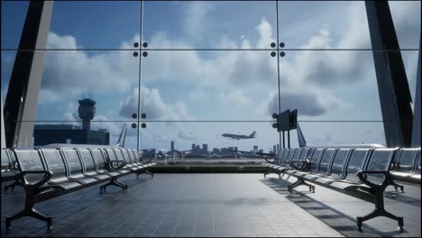 empty airport terminal waiting area