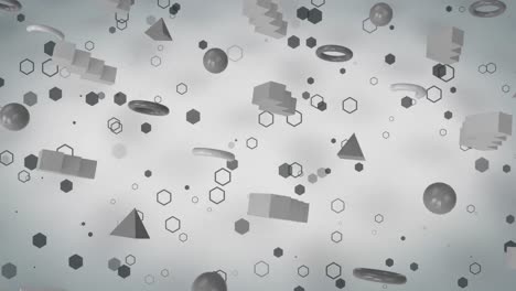 animation of gray shapes moving on gray background