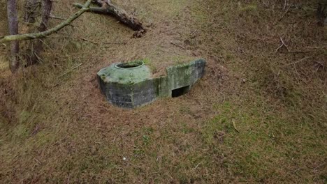 arial view of a bunker in a forest