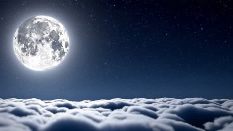 Full Moon Over Clouds at Night