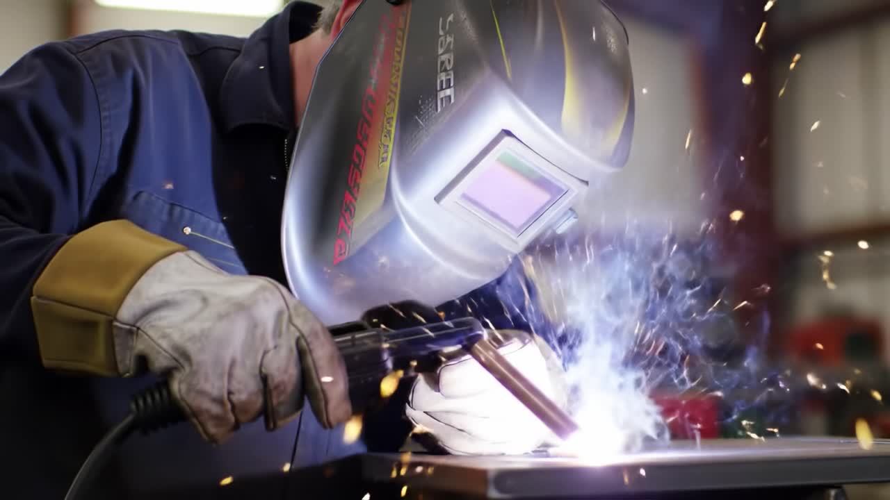 Welder Working on Metal