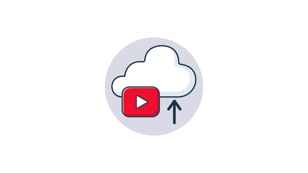 Animated Icon of Video Uploading to Cloud Storage