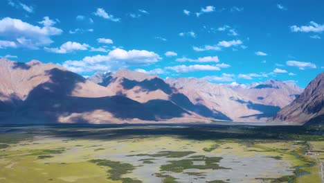 aerial view of sand dunes nubra valley, ladakh