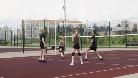 group of multiethnic friends in sportswear