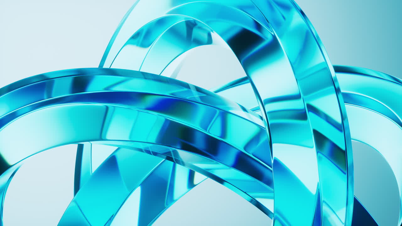 Flowing curve glass geometry background, 3d rendering
