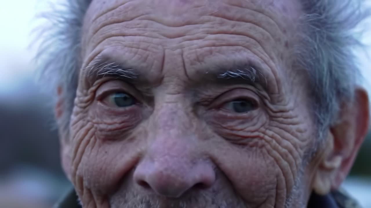 A Close-Up Portrait of an Elderly Man Capturing the Depth of Experience and Emotion in His Eyes, Highlighting the Beauty of Aging and Human Connection