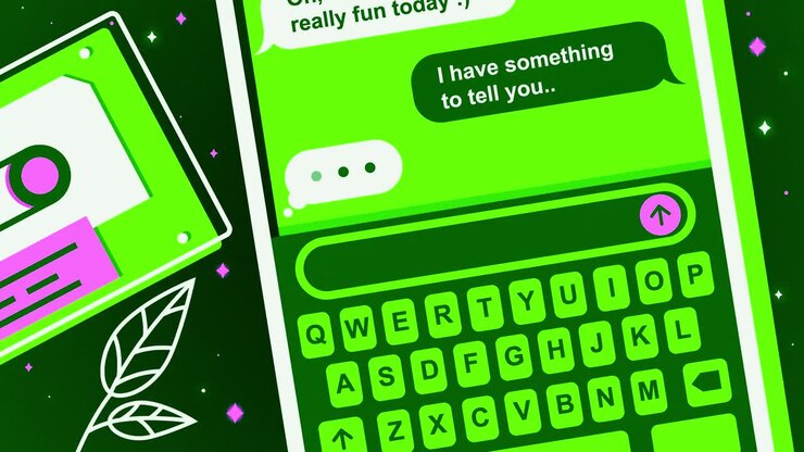 Colorful Mobile Phone Texting Illustration