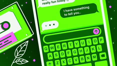 colorful mobile phone texting illustration