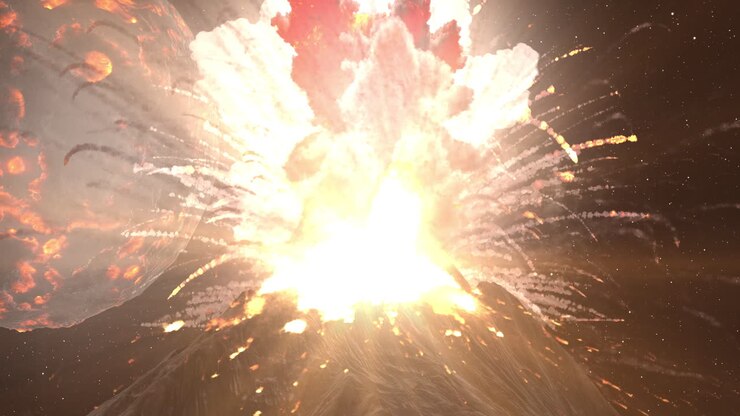 Volcanic Eruption in Space