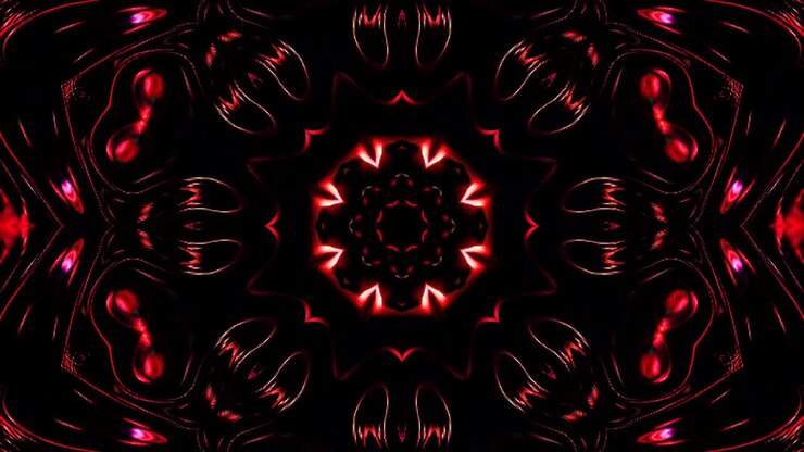 Beautiful abstract kaleidoscope that shines, a radiant light that regulates the subtle movements