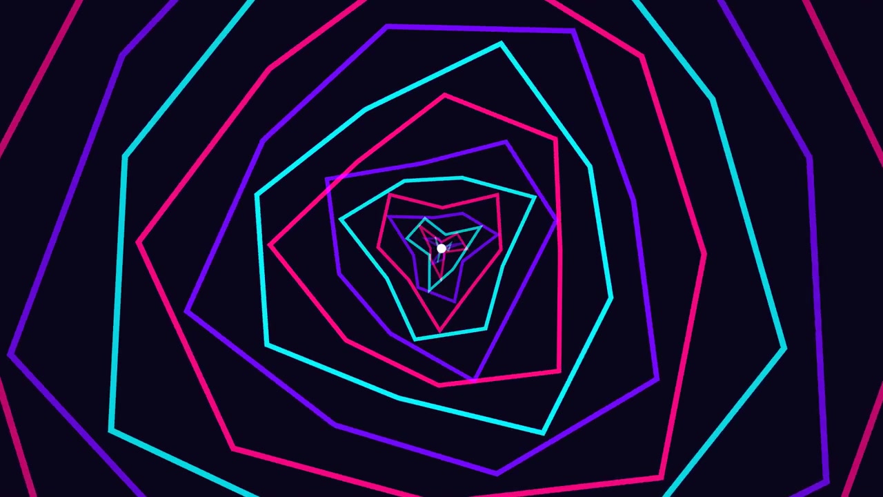 Abstract Neon Geometric Tunnel Animation