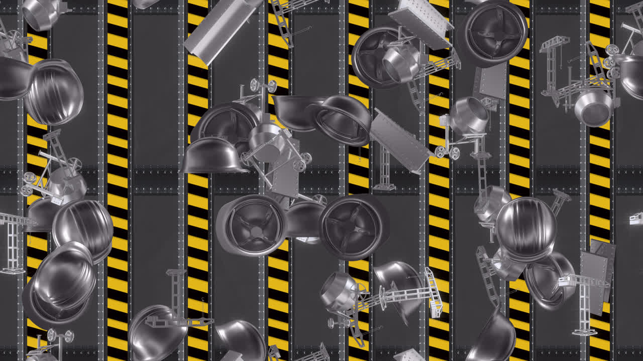 건설 현장 건물 배경 루프 타일 회전