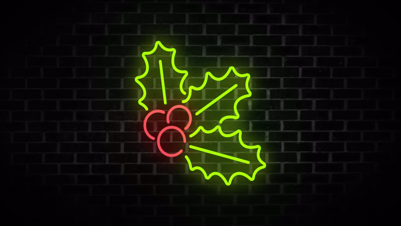 Animazione della scritta "holy" al neon su sfondo nero.