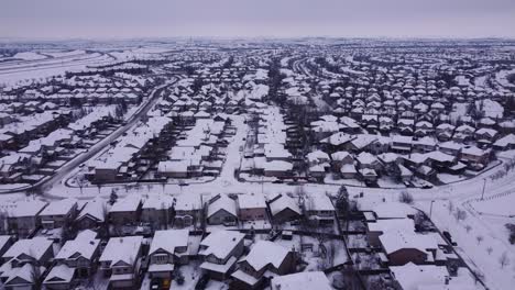 winter aerials: flying above canadian communities covered in snow