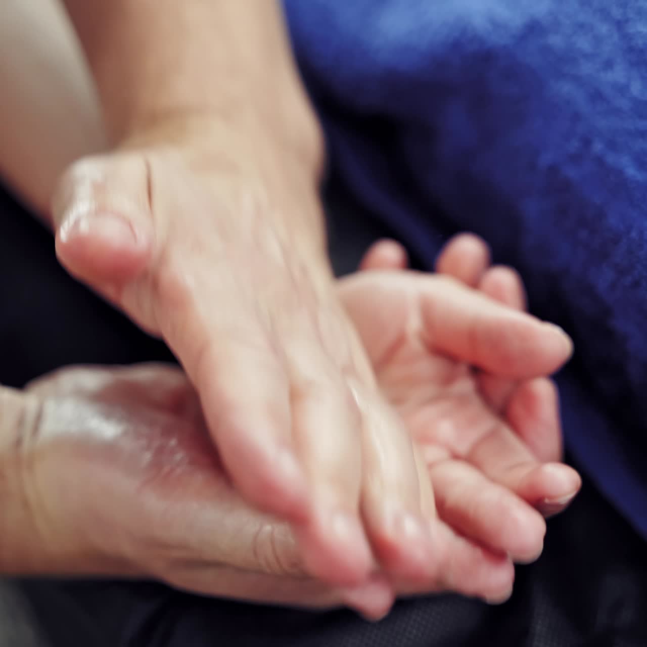 Hand massage in spa salon
