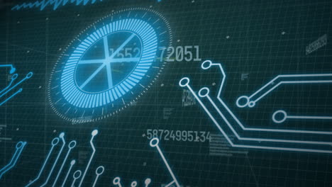 animation of data processing and scanning over grid