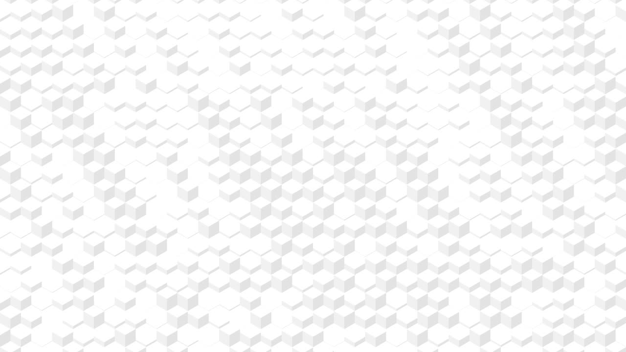 caja de cubo 3d virtual isométrica, onda de baraje y patrón hexagonal, tecnología blockchain, diseño conceptual, ilustración, color gris sobre fondo blanco, animación de bucle sin costuras en 4k, con espacio de copia.
