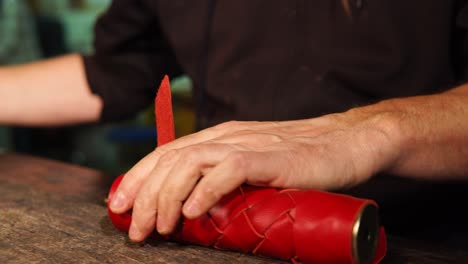 leather braiding and repair process