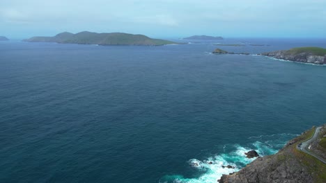 drone flying over slea head with blasket islands on kerrys wild atlantic way epic ireland