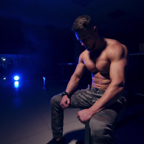 healthy athlete at gym