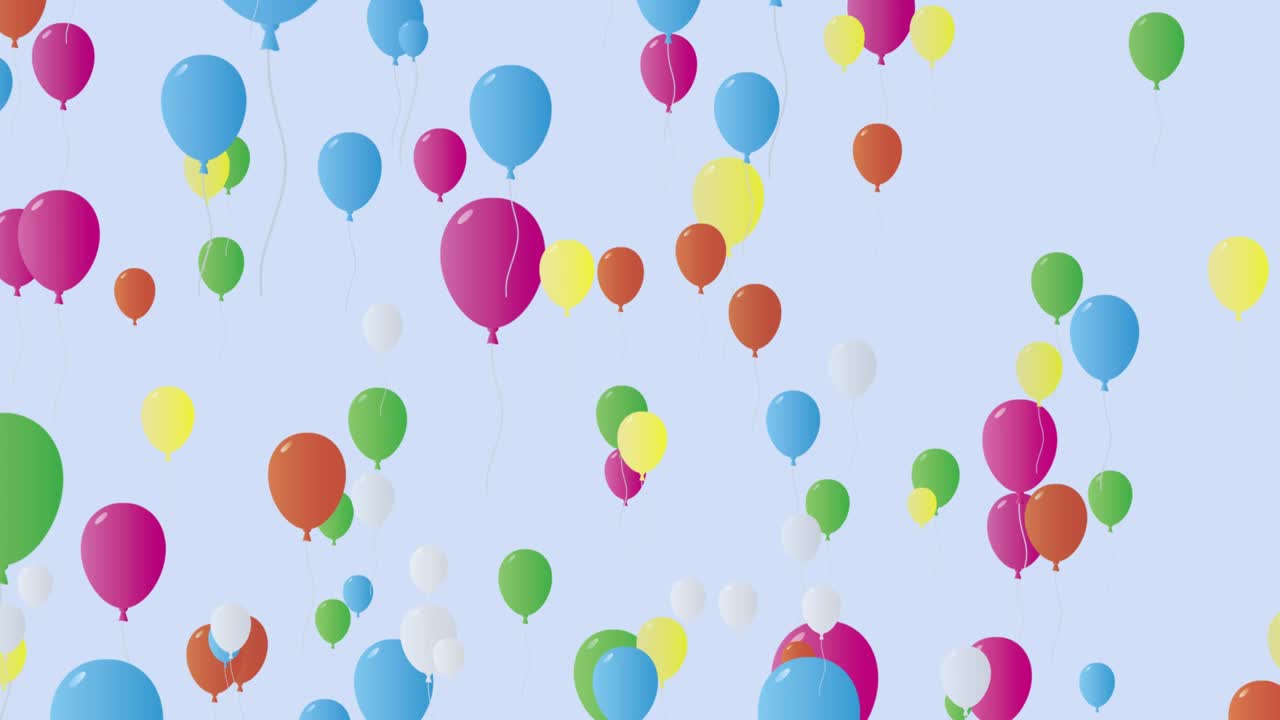 Many balloons flying in the sky.