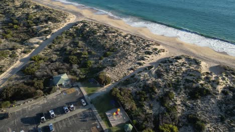 Preston-Beach-parking-along-seacoast,-Western-Australia