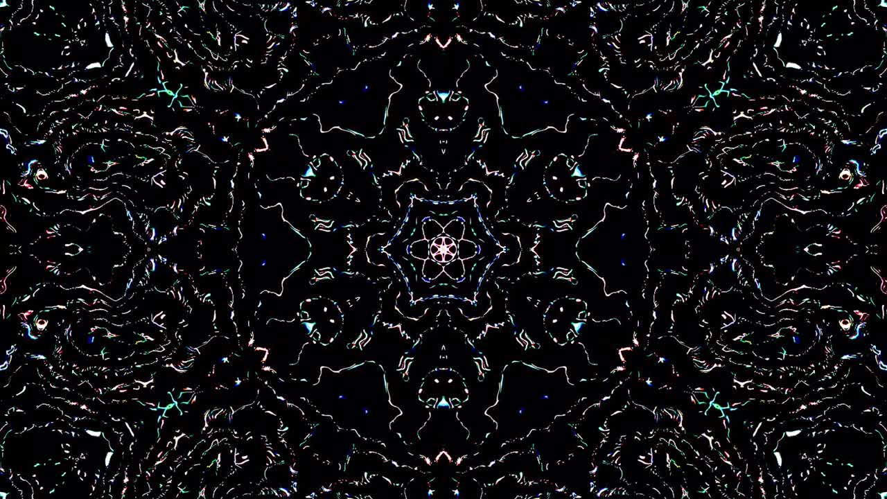 abstract lines circle shape forming dots of shining colorful flashing lights, black background