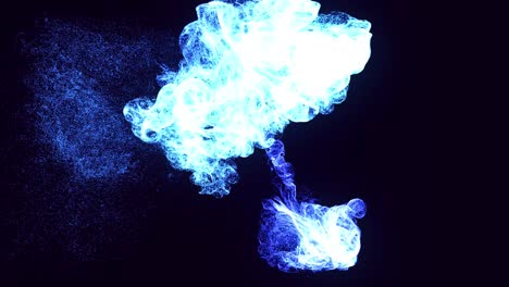 colorido hermoso bg con partículas mágicas lambent. partículas de brillo se extienden como efecto de tinta. luma mate como canal alfa. emisor emiten remolino de partículas de brilla forman la estructura de la nube de tinta.