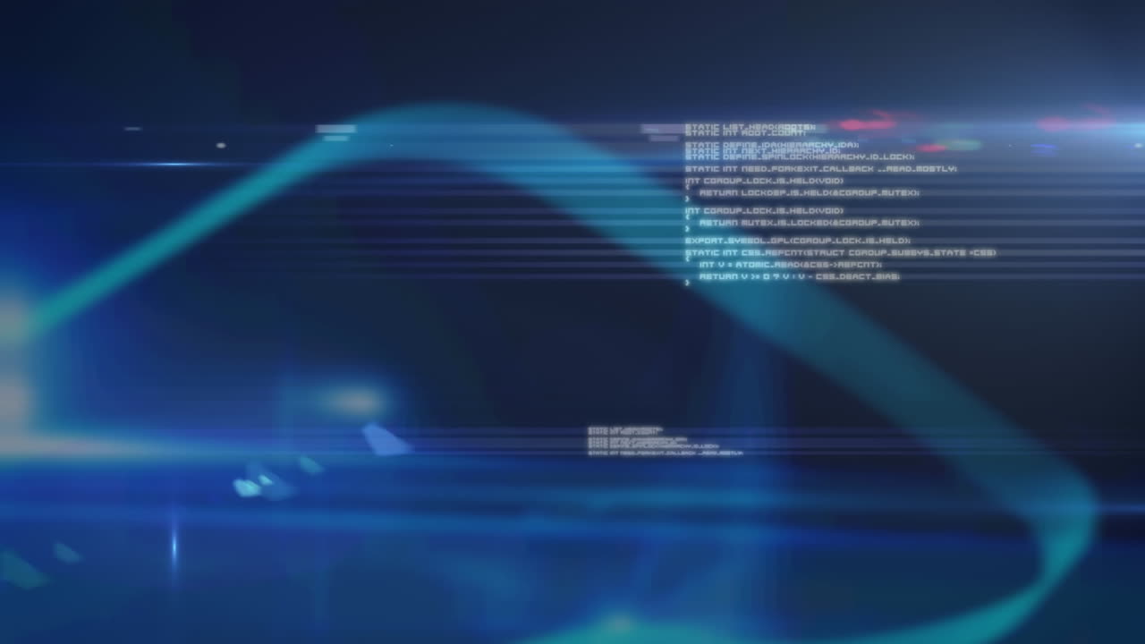 Animation of data processing over navy background