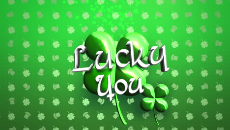 lucky you and irish national shamrock pattern