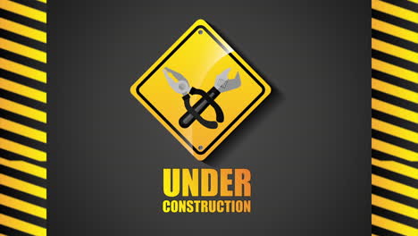carretera de señal en construcción