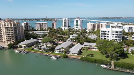 beautiful aerial of golden gate point in downtown sarasota, florida