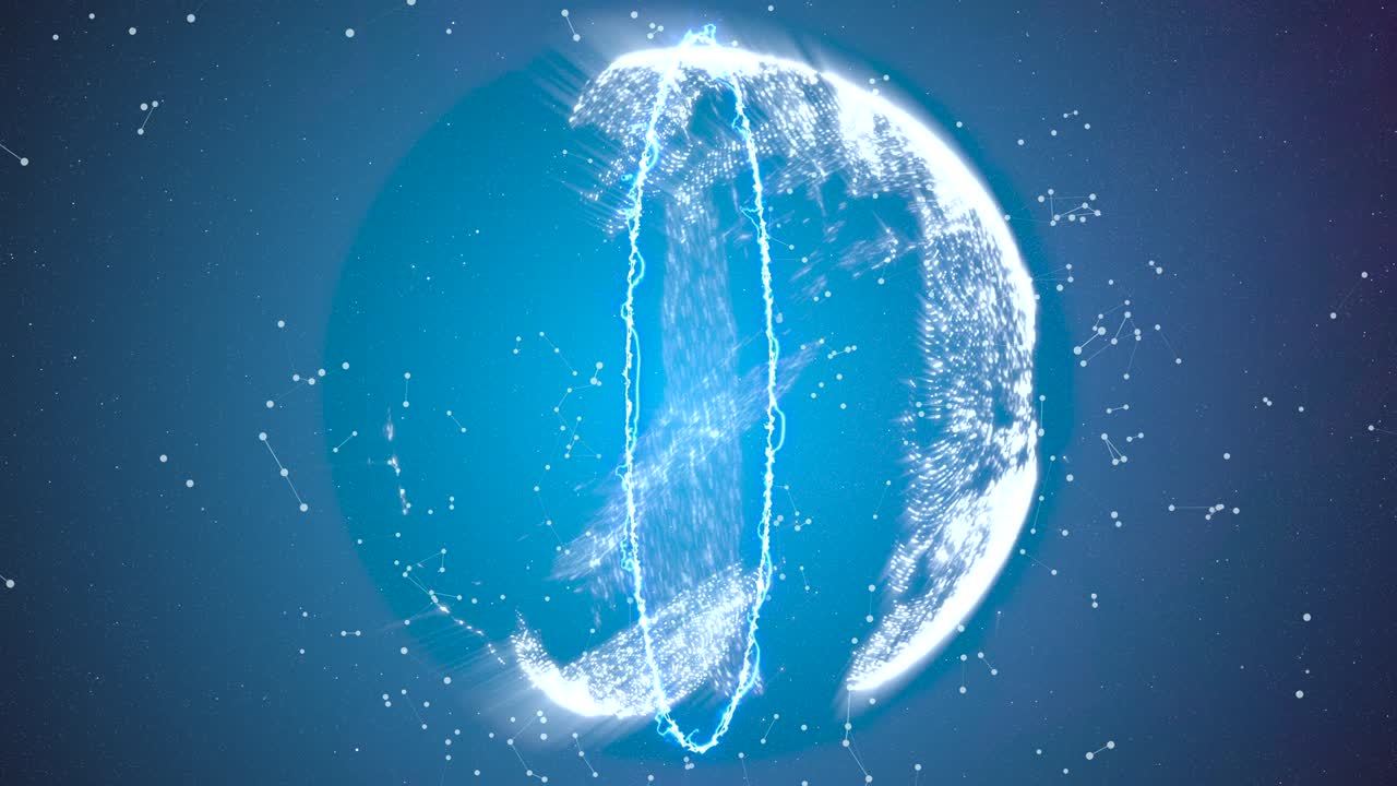 블루 스타일의 몽환적이고 미래주의적인 네온 패턴입니다.