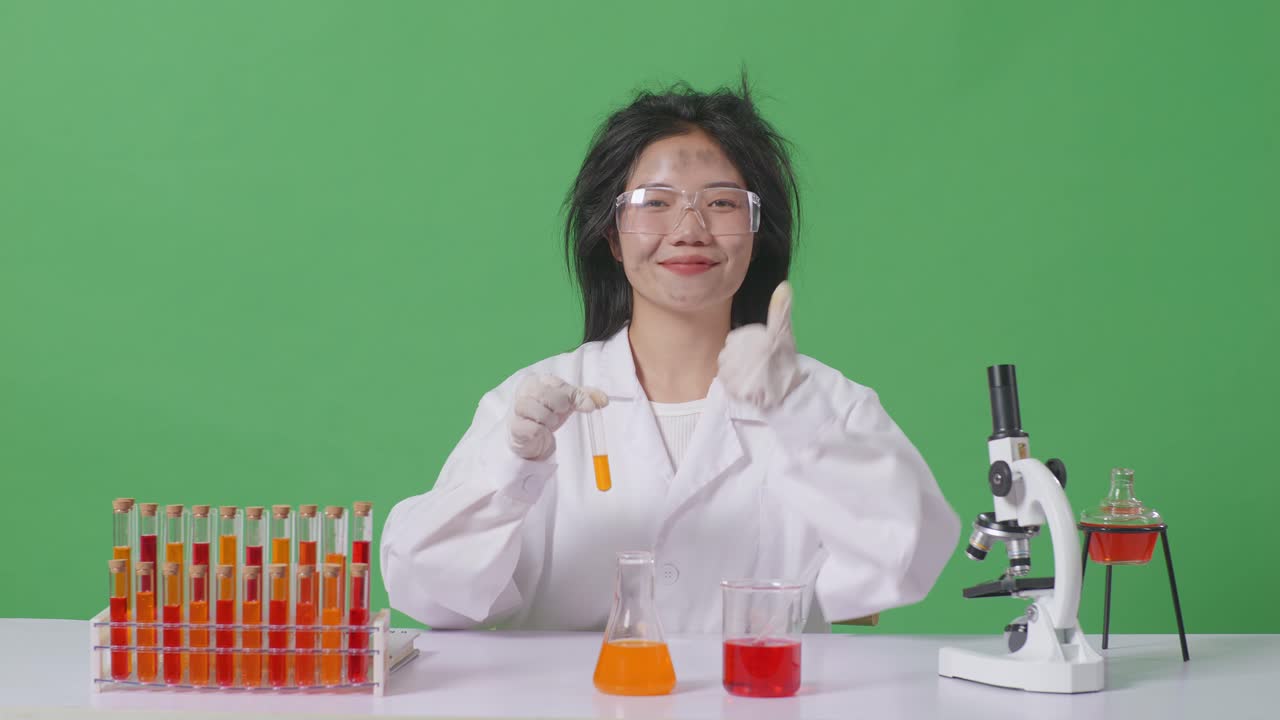 실험실에서 실험을 하는 과학자