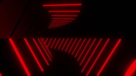 red neon hexagon tunnel