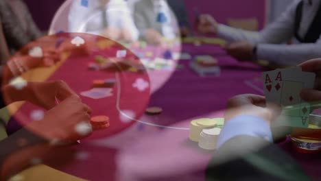 group playing poker