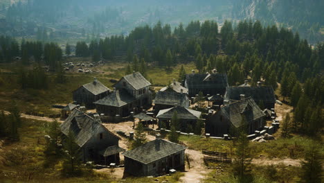 famous mountain village located next to mountain of austrian alps