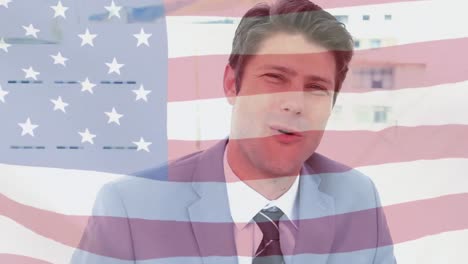 Animation-of-flag-of-usa-over-caucasian-businessman