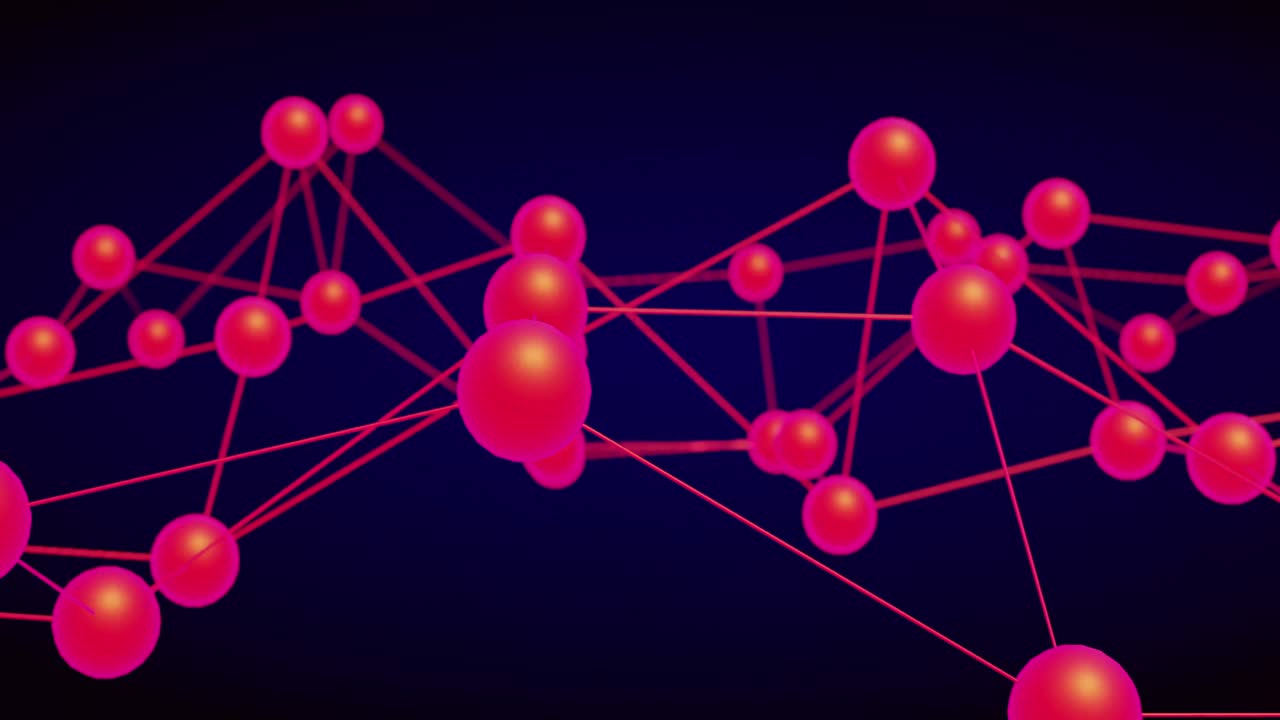 검은 바탕 위의 연결 네트워크의 애니메이션