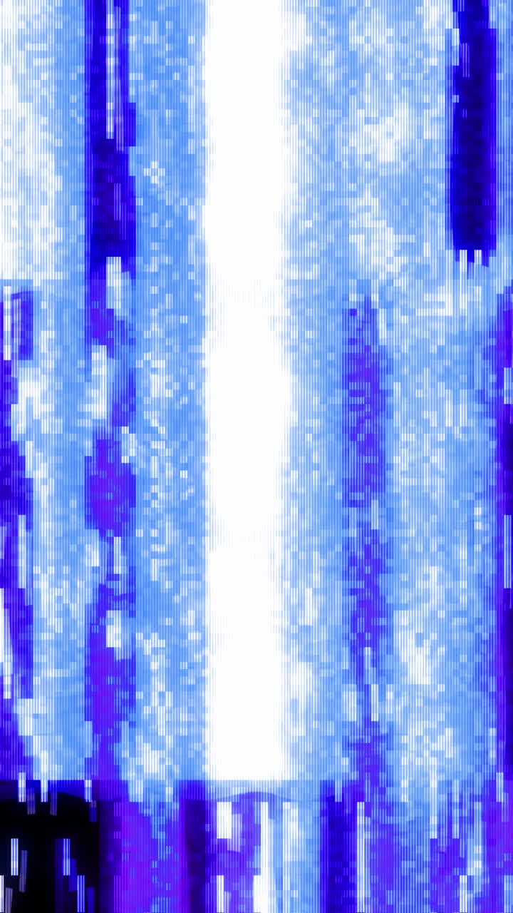 Abstrakt blått och vitt digitalt glitch-dataflöde