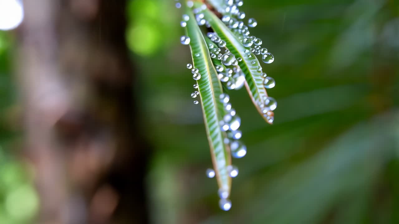 gotas de agua sobre hojas verdes
