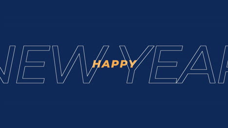 modern happy new year on blue gradient