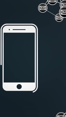 animation of smartphone and email connections over black background