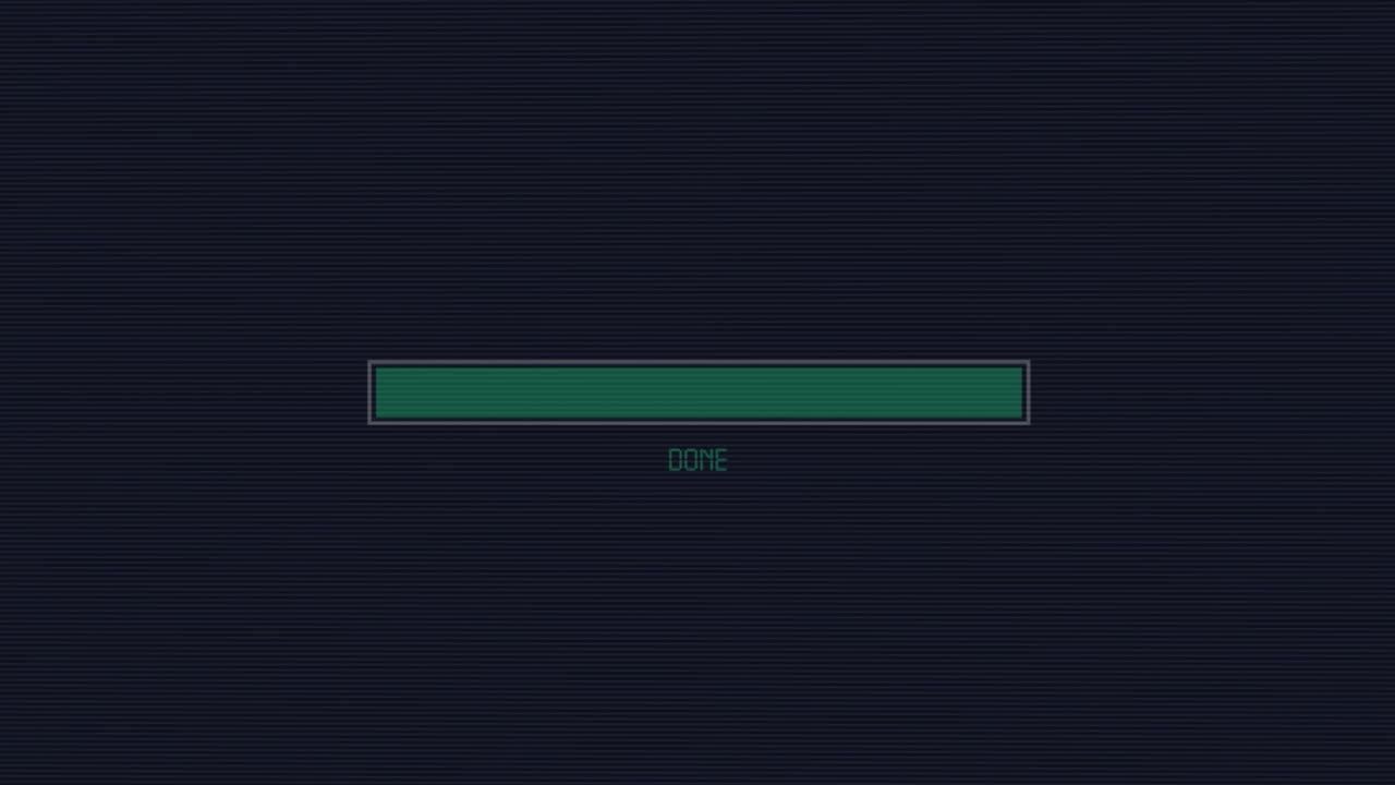 애니메이션 과학의 4k 비디오 미래의 로딩  아웃 기술 개념