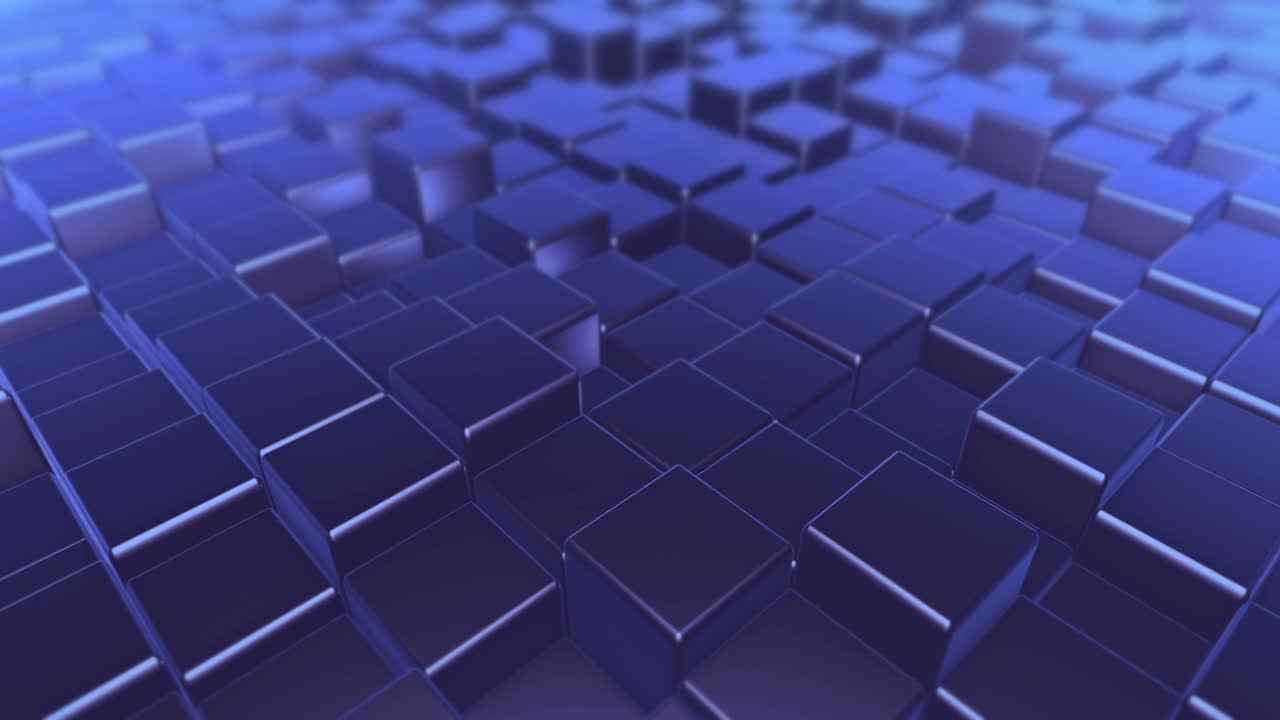 cubos abstractos azules brillantes en bucle