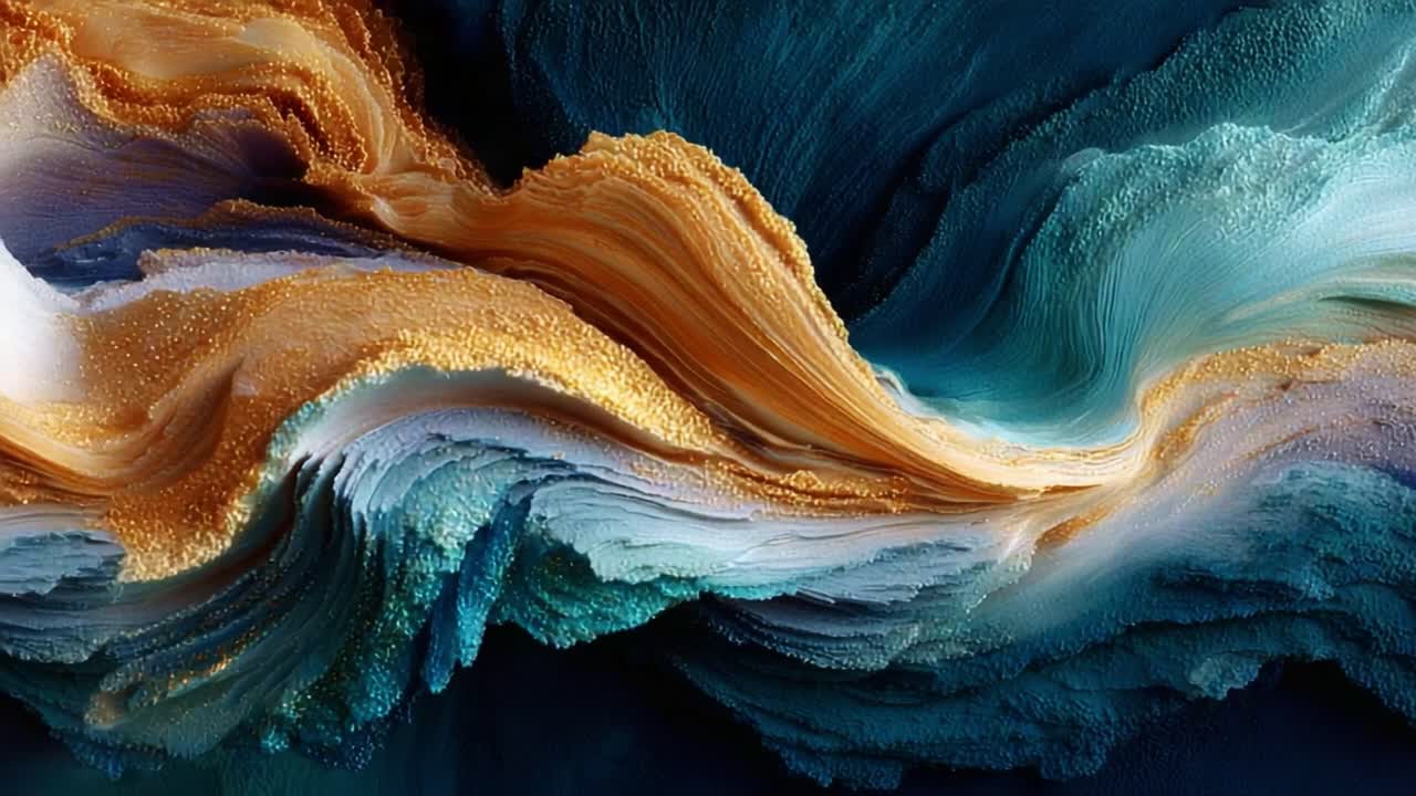 A Stunning Abstract Wave of Colors: This Beautifully Textured Image Showcases the Fluid Motion and Vibrant Shades that Create a Captivating Visual Experience of Nature's Artistry