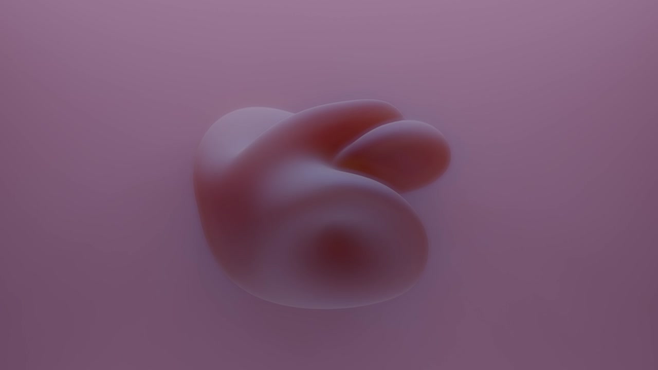 Forma astratta viola renderizzata in 3D che si trasforma ondeggiando in direzioni casuali. Metamorfosi in loop continuo di forma amorfa. Semplice animazione di forma futura 4K