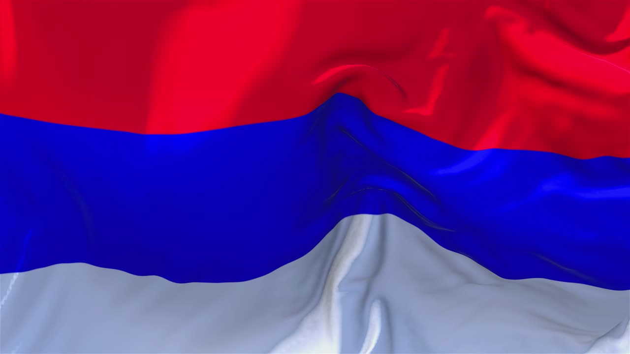 101 republic of srpska flag waving in wind slow motion animation 4k realistic fabric texture flag